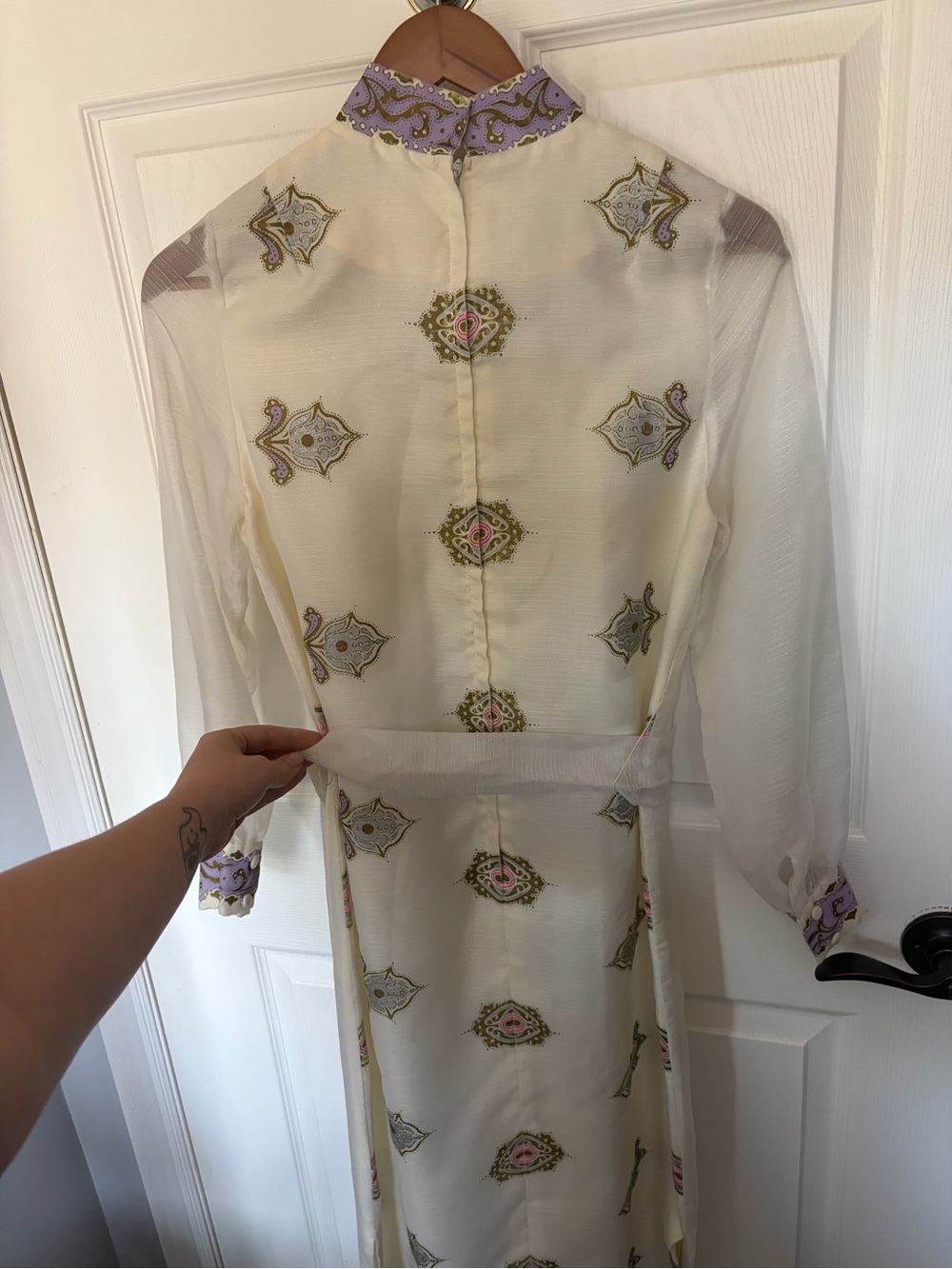 1960s / 1970s Vintage Alfred Shaheen Maxi Dress, Sheer and Metallic - Picture 7 of 17